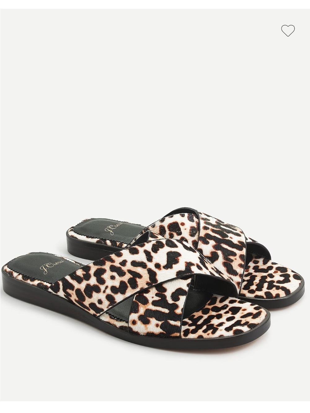 J. Crew Cross Strap Sandal in Ivory Leopard Calf Hair